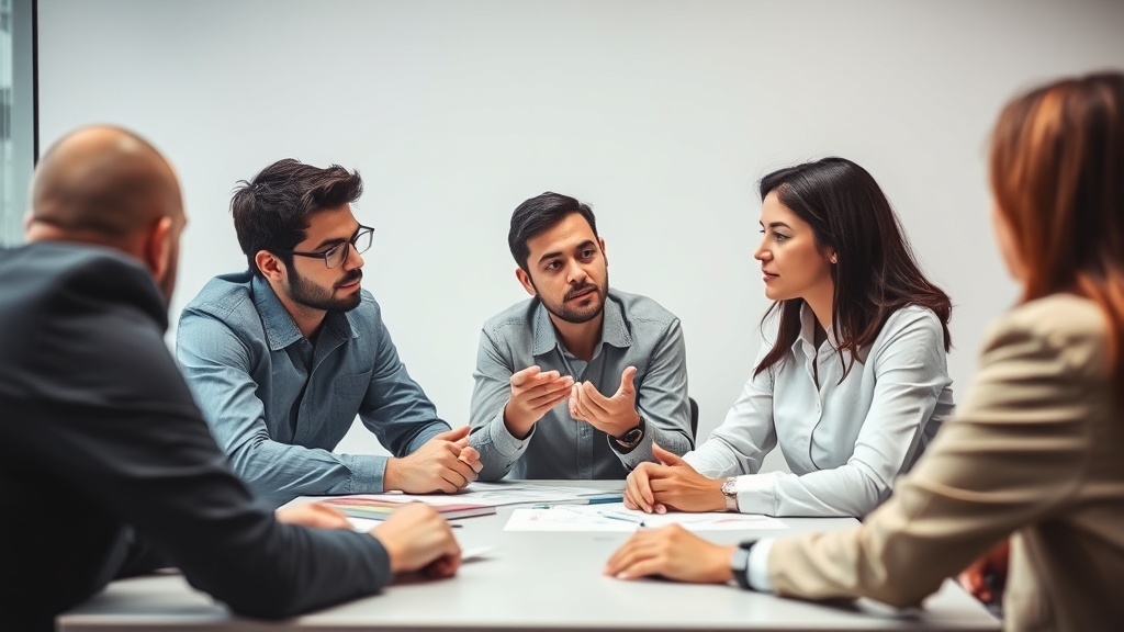 equipe discutindo estratégia